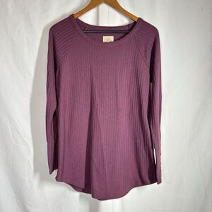 Chaser Thermal Waffle Long Sleeve Purple Shirt Top Women's‎ Large Cozy